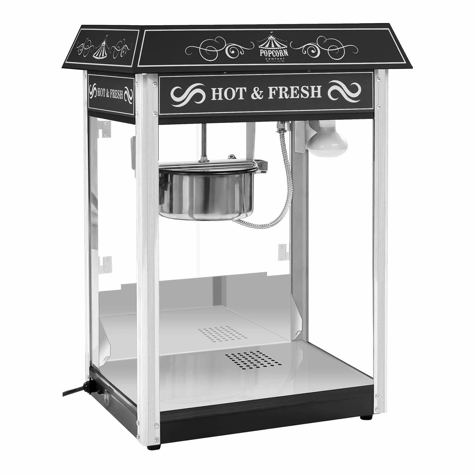 Royal Catering Maszyna do popcornu 1600 W 5 kg/h retro czarna