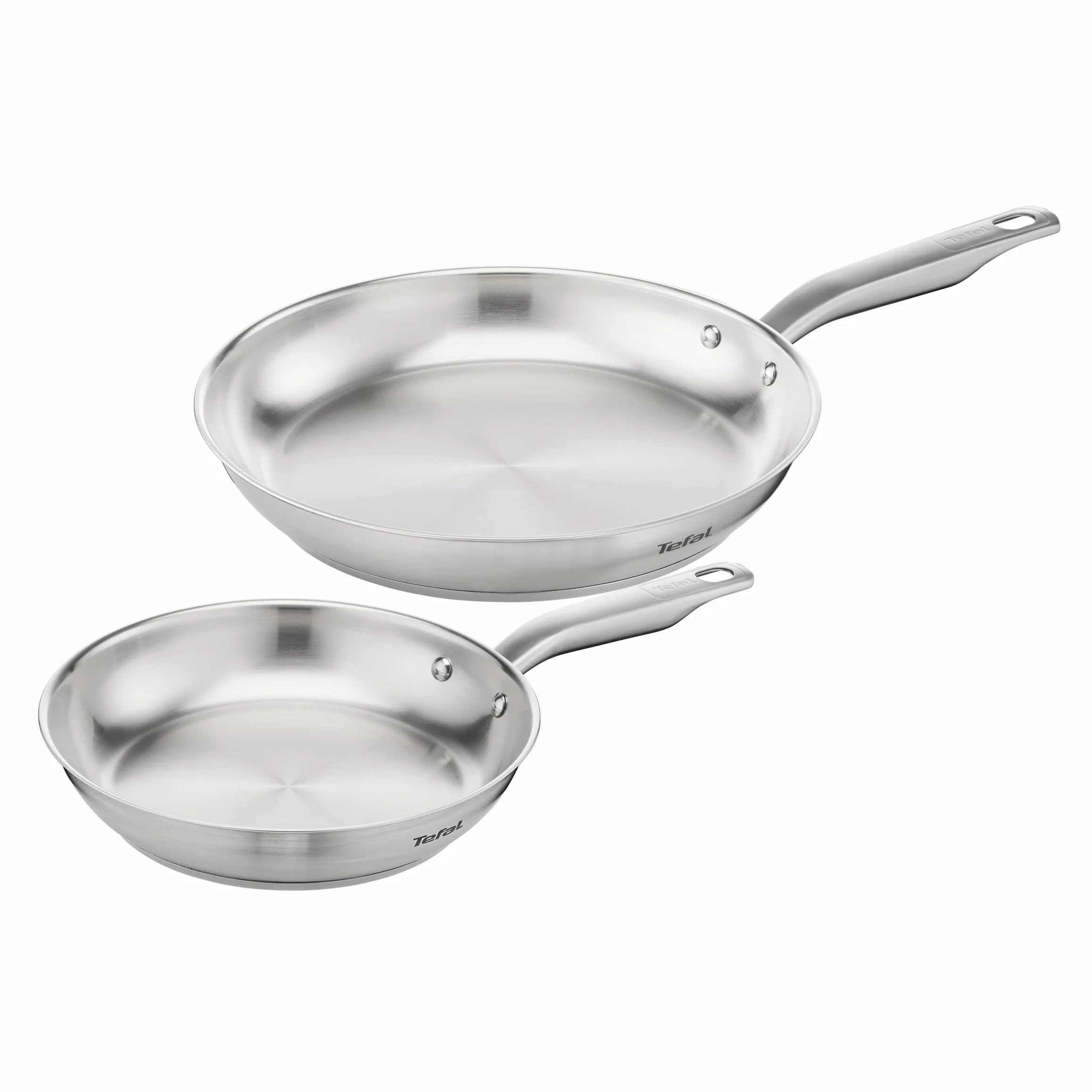 Tefal Virtuoso Zestaw Patelni, Stal Nierdzewna, Srebrny, 24 + 28 cm