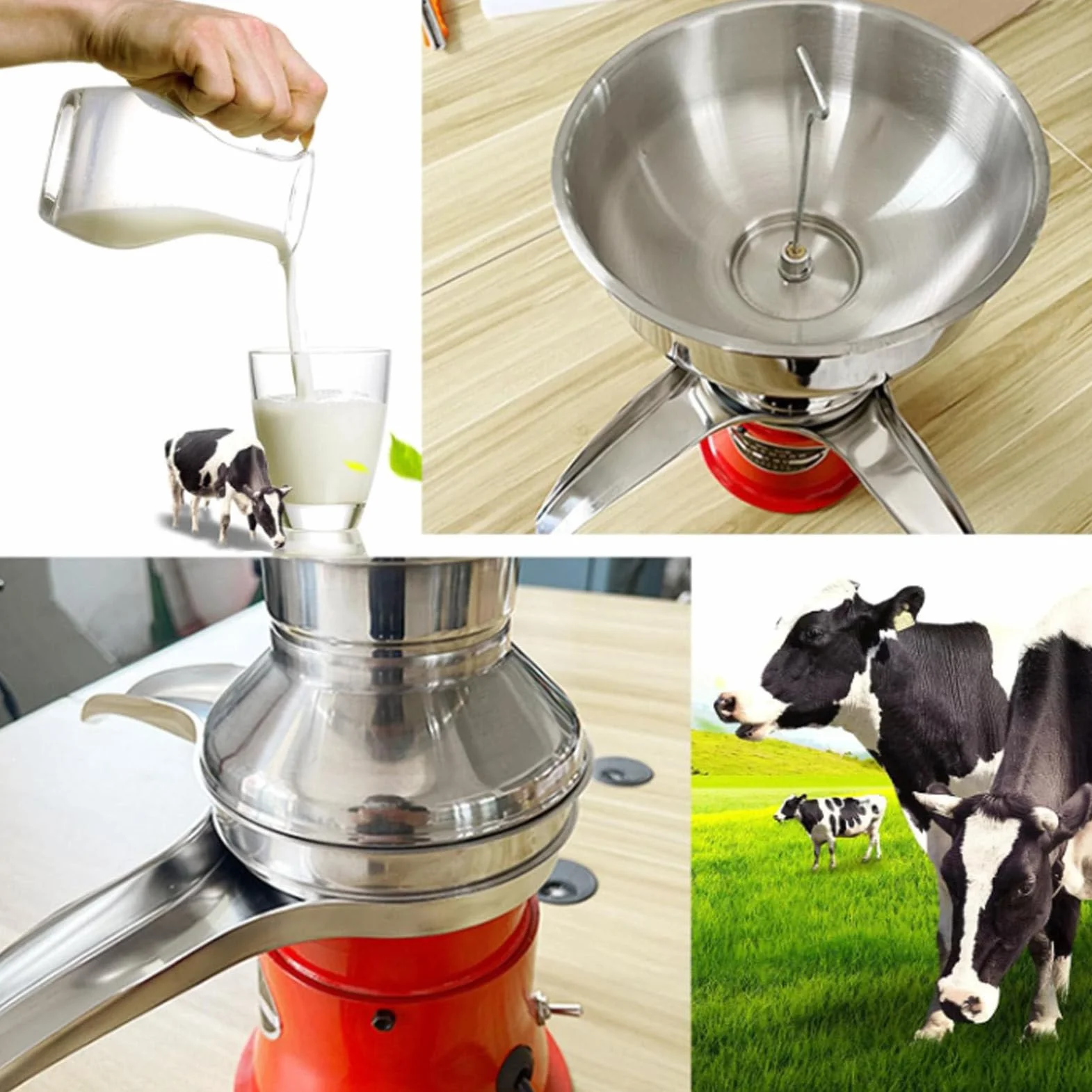 Elektryczny separator do śmietany, 8 l, 50 l/h, wirówka do świeżego mleka, konwersja surowego na śmietankę i odtłuszczone mleko