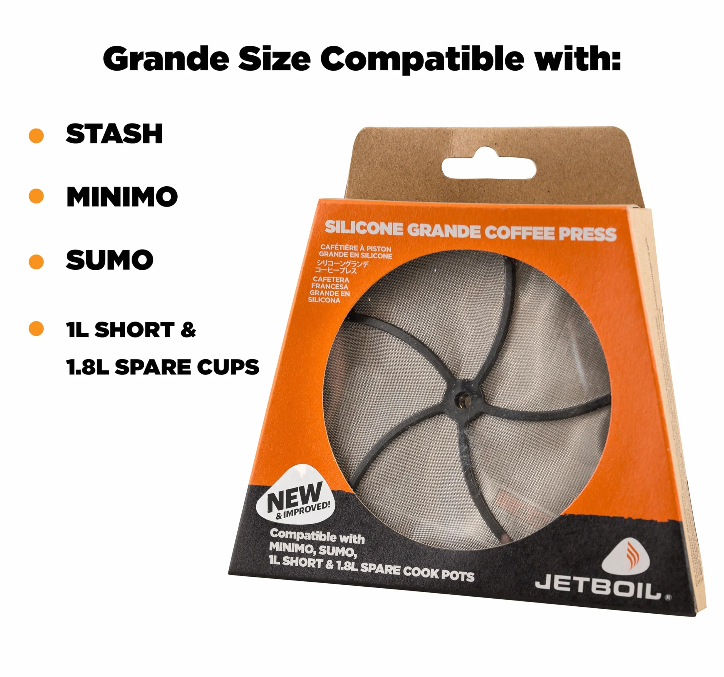 Jetboil Silikonowa prasa do kawy zaparzacz do kawy Kuchenki kempingowe i plecakowe, Grande