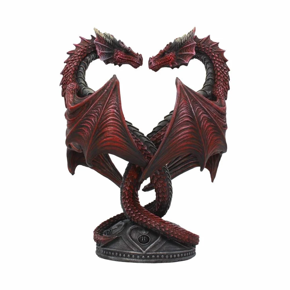 Nemesis Now Dragon Heart Anne Stokes Valentine Edition świecznik 23 cm czerwony, żywica, jeden rozmiar