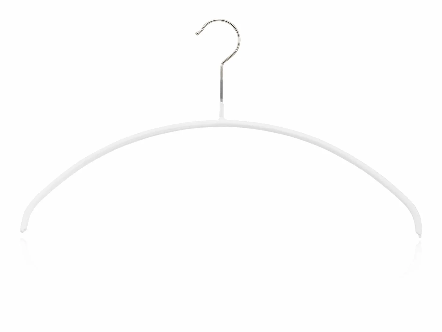 MAWA Wieszak na Ubrania, 10 szt., Oszczędność Miejsca, Metalowe Wieszaki Odzieżowe na Lekkie Swetry, T-shirty i Bluzki, Obrotowy Haczyk 360°, Powłoka Antypoślizgowa, Szerokość 40 cm, Biały