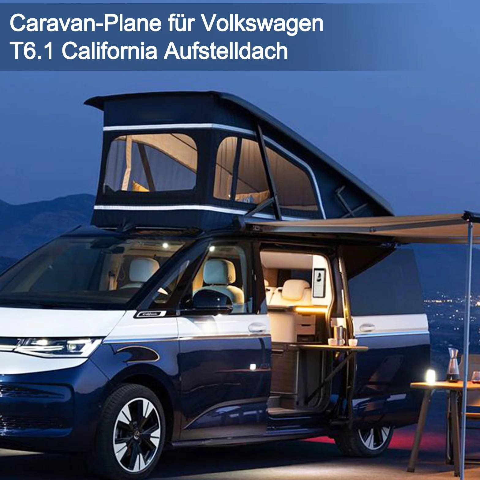 Prześcieradło z gumką do przyczepy kempingowej VW California T6.1, dach rozkładany, na tylne łóżko, łóżko piętrowe, zamiennik do przyczepy kempingowej, szare prześcieradło z gumką, do kampera