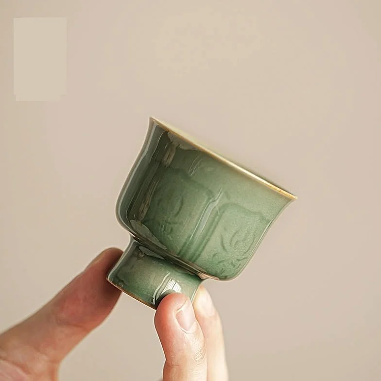 Ceramiczne filiżanki do herbaty, chińskie filiżanki do herbaty z celadonu, ceramiczne zestawy do herbaty Kung Fu, filiżanki do parzenia herbaty, domowe pojedyncze filiżanki do kawy, kubki podróżne d