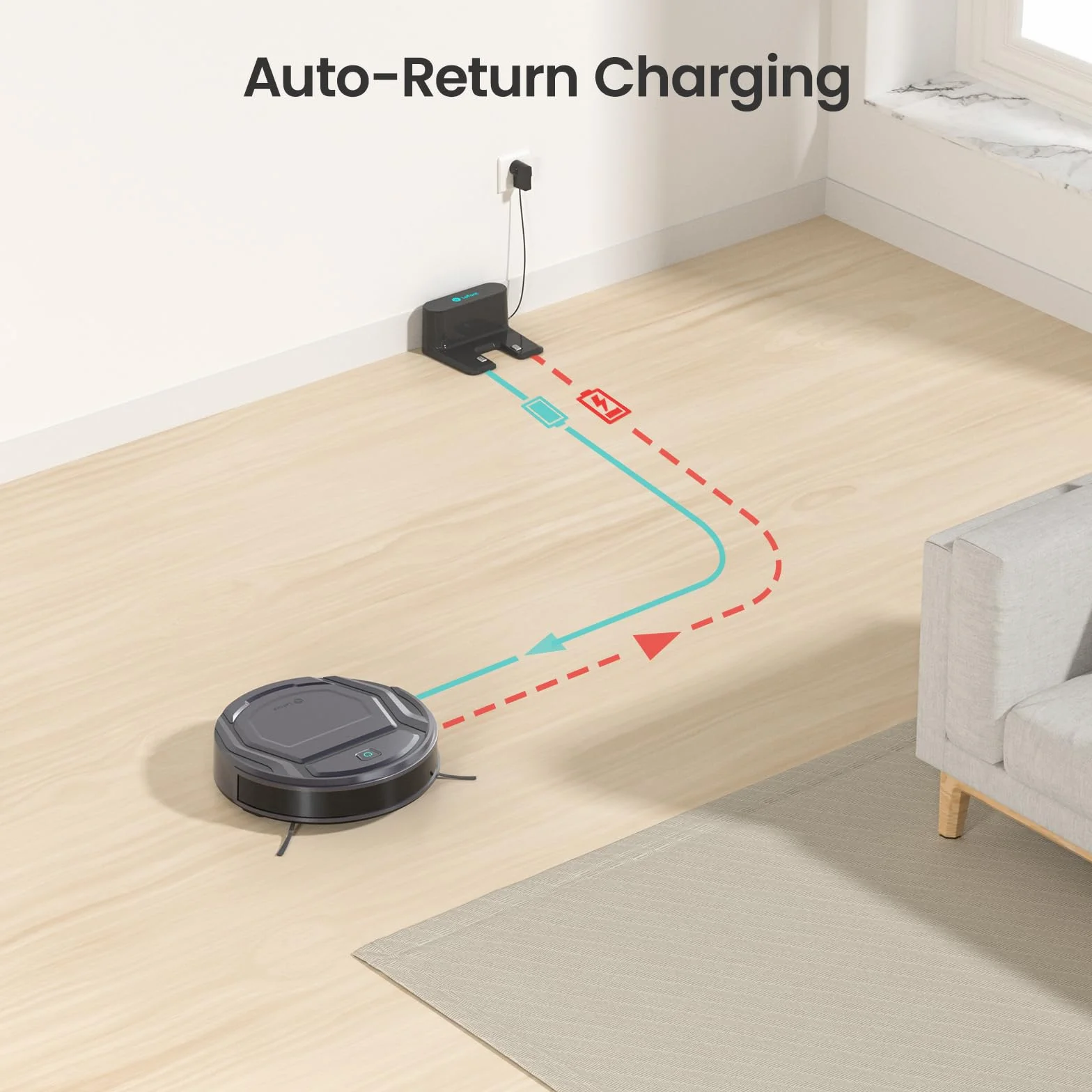 Lefant M210P Robot Odkurzający Super Slim WiFi Samoładujący się Cichy