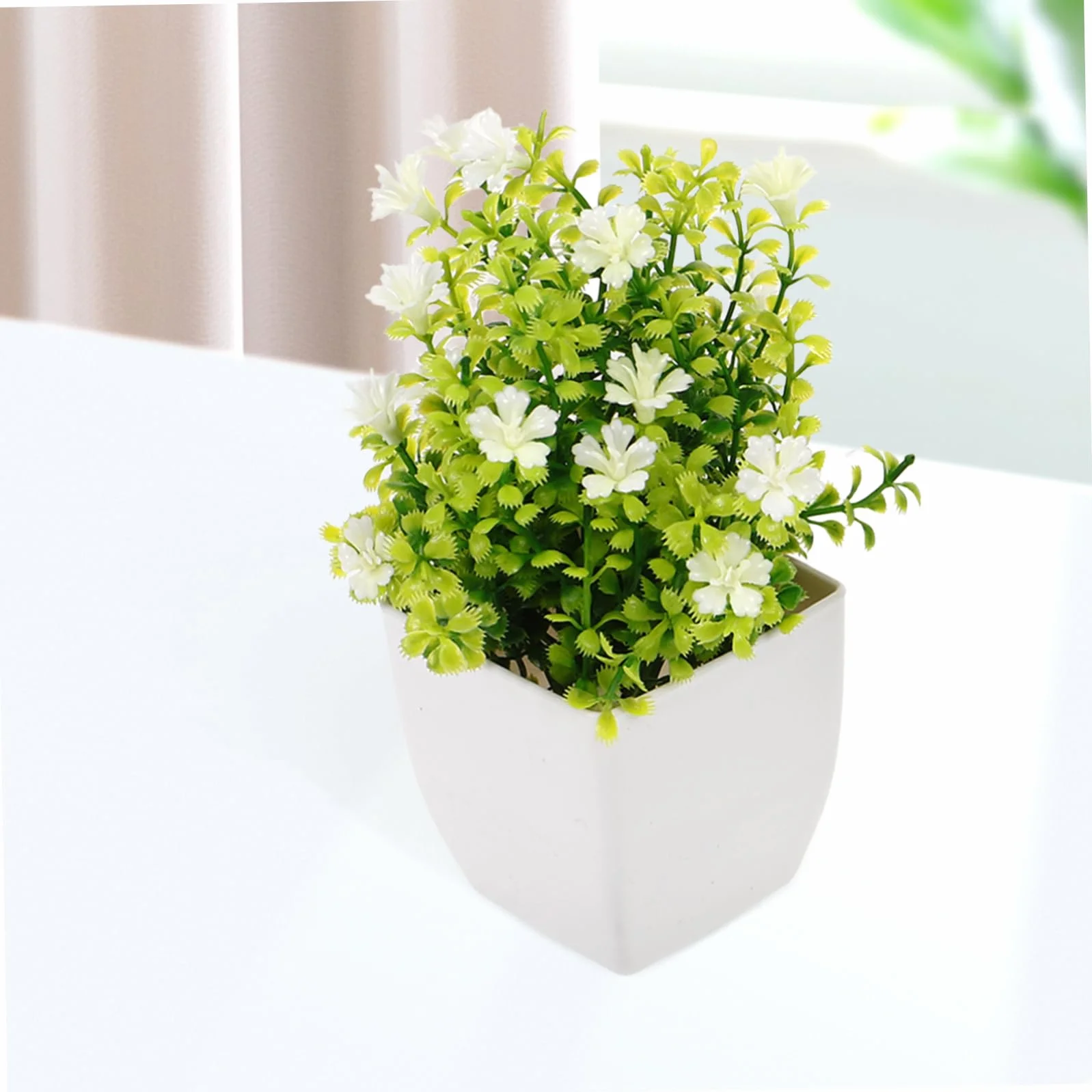 BESPORTBLE 4kawałki Sztuczne Bonsai Dekoracyjne Rośliny Doniczkach Realistyczne Miniaturowe Zielone Rośliny Do Domu i Biura Jako Dekoracja Do Salonu i Ogrodu