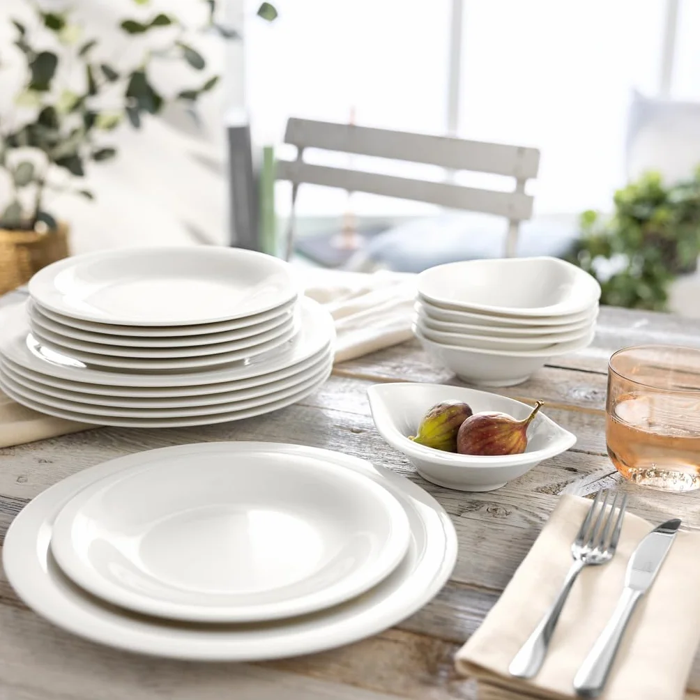 Villeroy und Boch New Cottage Basic talerz śniadaniowy, porcelana premium, 21 cm, biały