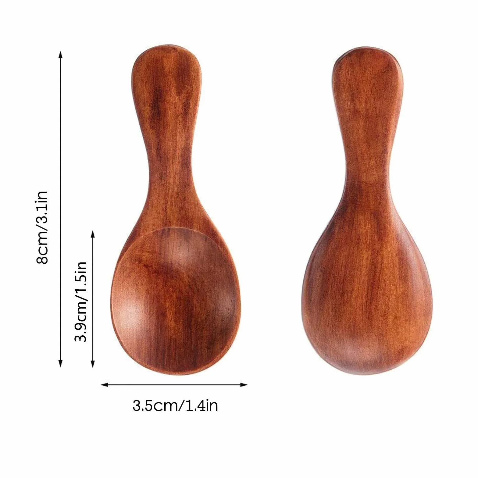 Dulau 6 sztuk mini łyżeczek drewnianych z krótką rączką, mała łyżka do soli do kąpieli, mała łyżka do małych słoików na dżemy, przypraw, cukru, kawy, herbaty, słodyczy.