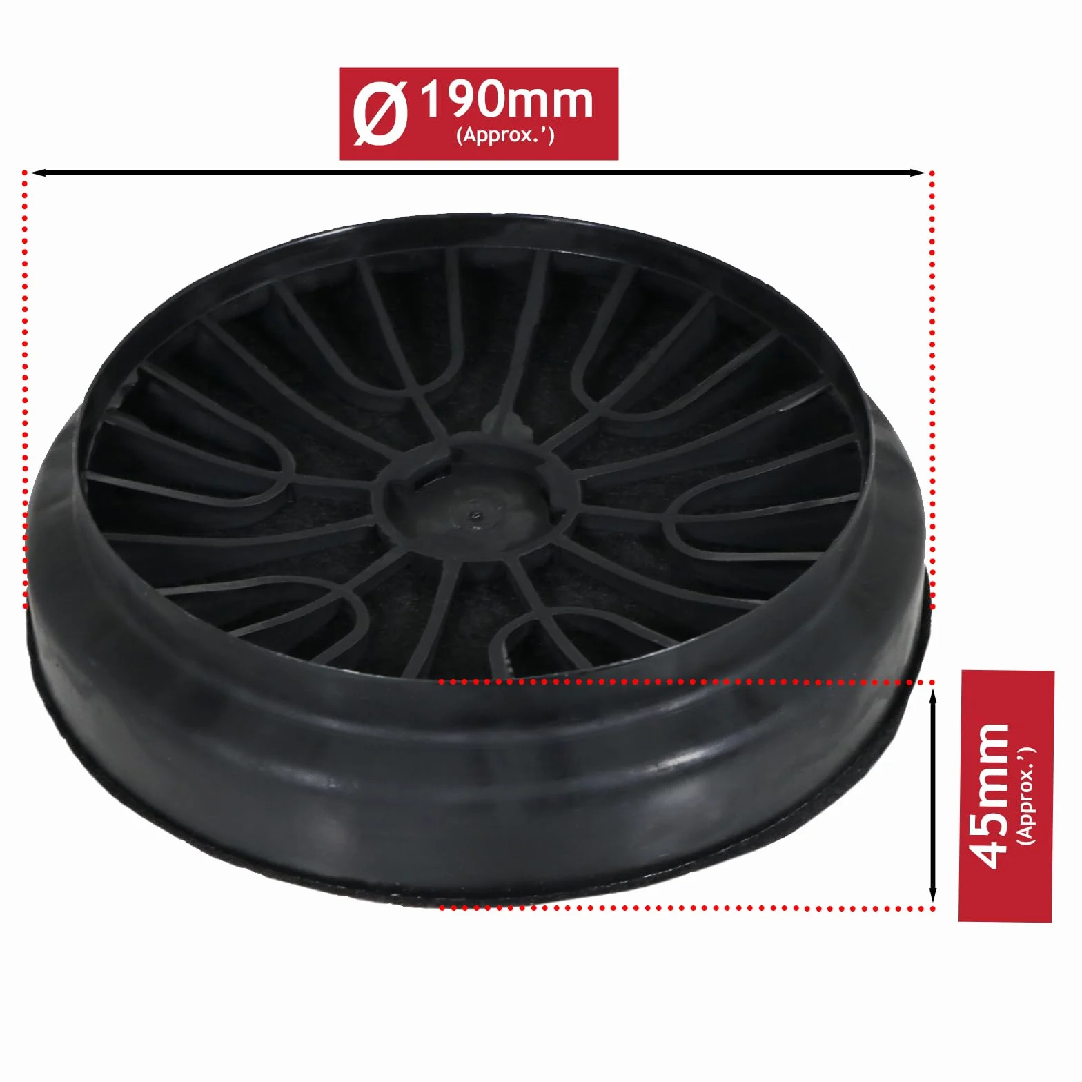 SPARES2GO Filtry węglowe do Neff D66B21N0GB D69B21N0GB okap kuchenny 00743169 Z5138X1 (4 sztuki)