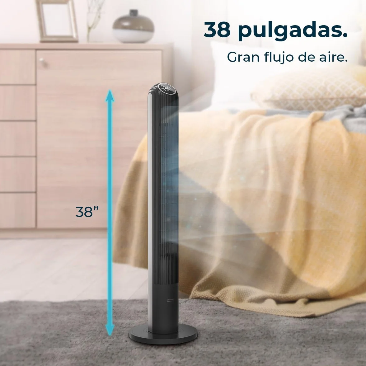 Cecotec EnergySilence 9150 Skyline Smart Design Wentylator wieżowy 46" 45 W dotykowy pilot LED 3 prędkości 4 tryby timer 12h oscylacja 70°