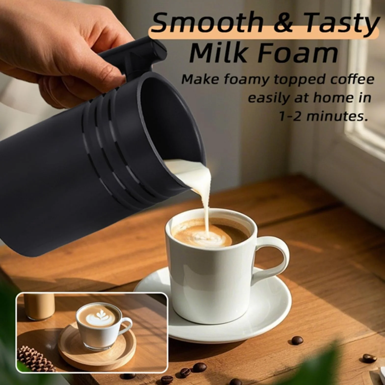 Automatyczny spieniacz do mleka 4 w 1 elektryczny spieniacz do mleka spieniacz na gorąco i na zimno szybkie spienianie podgrzewacz do mleka do kawy, latte, cappuccino, matcha, macchiato 350 ml