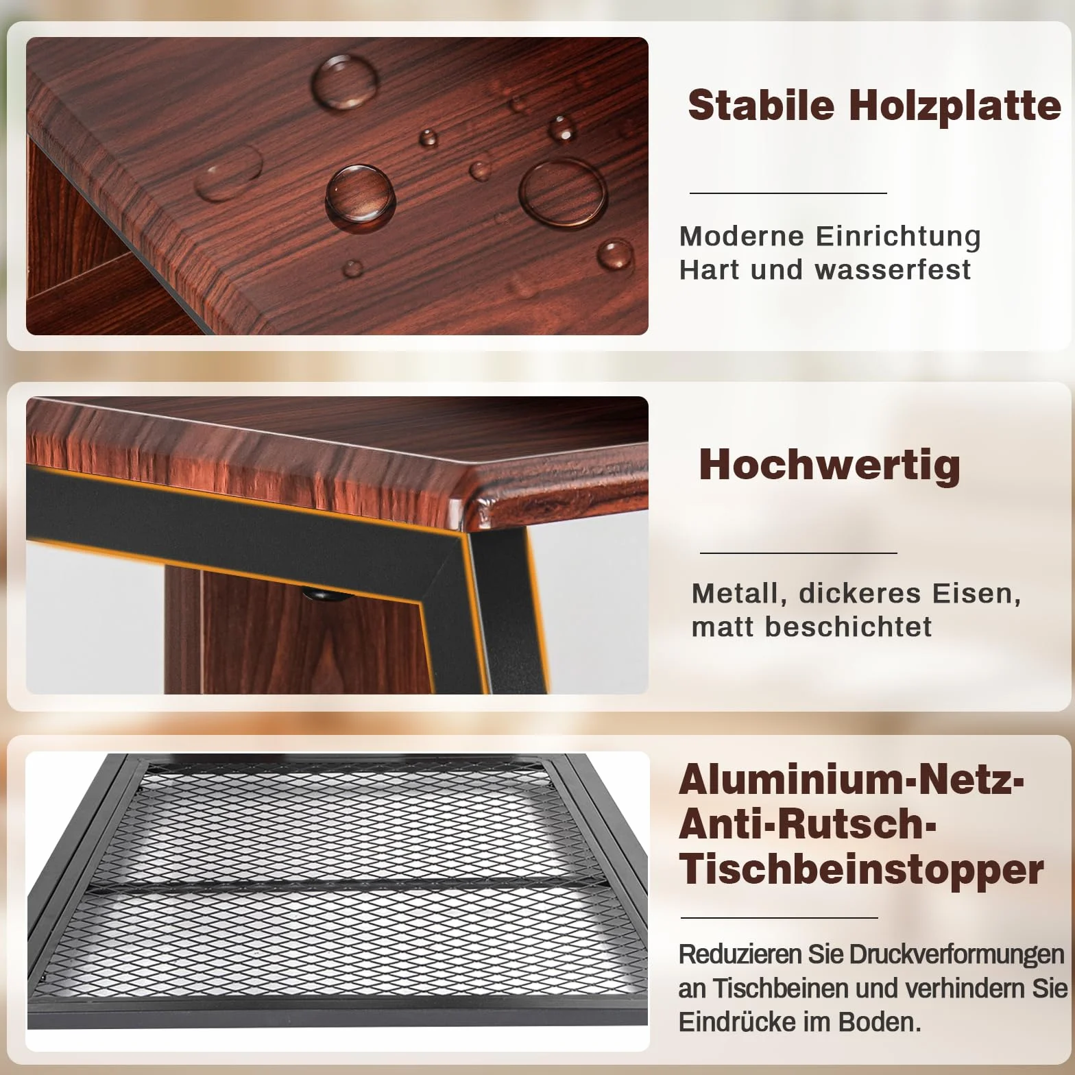 OUUTMEE stojak HiFi AV Rack 4 warstwy 61x53,5x78,5 cm antyczny kolor